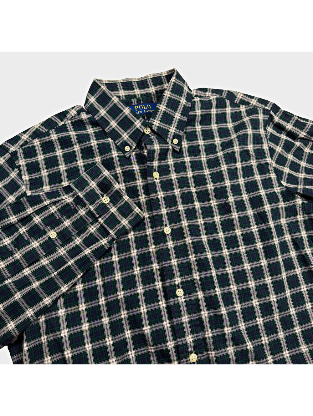 Polo Ralph Lauren Classic Fit Men’s Medium Plaid Cotton L/S Button-Down Shirt